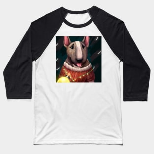 Cute Bull Terrier Drawing Baseball T-Shirt